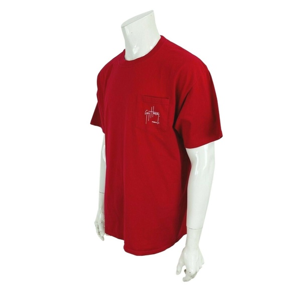 Guy Harvey Original Red Pocket Flag Graphic T shirt Mens XL - Picture 1 of 9